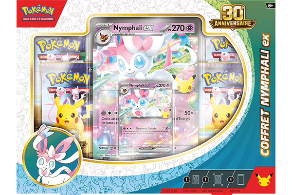 JCC Pokémon : Coffret 30ᵉ Anniversaire – Nymphali-ex (expédition à partir du 19 septembre)